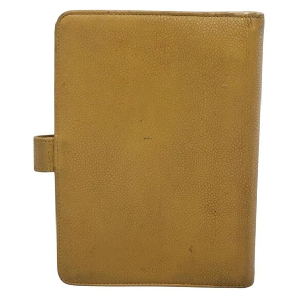 CHANEL COCO Mark Day Planner Cover Grained Calf Skin Beige Gold CC Auth BA4033 - Picture 3 of 16